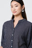 Navy | Pinstripe Relaxed Button Back Blouse