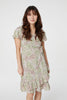 Green | Ditsy Wrap Front Short Dress