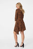 Tan | Animal Print 3/4 Sleeve Jumper Dress