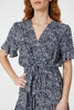 Navy | Ditsy Print Tie Front Tea Dress