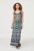 Green | Tie Dye Print A-Line Maxi Dress