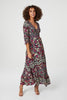 Navy | Vintage Floral 3/4 Sleeve Maxi Dress : Model is 5'9.5