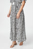 Beige | Animal Print Tie Front Maxi Dress