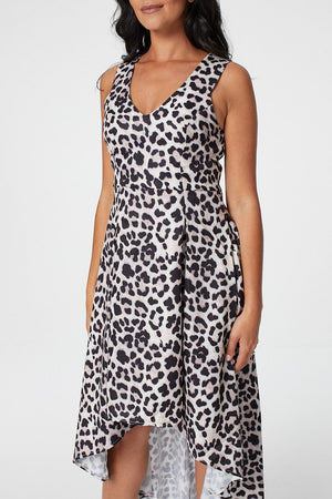 Animal print high low dress sale