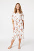 White | Floral Lace Midi Tea Dress : Model is 5'10