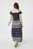 Navy | Printed Off The Shoulder Maxi Dress