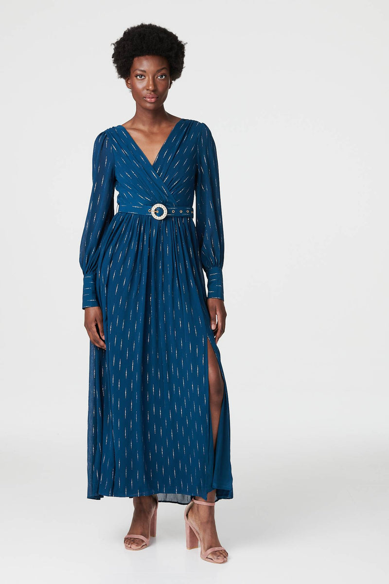 Long Sleeve Wrap Maxi Dress | Izabel London