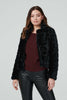 Black | Faux Fur Cropped Jacket : Model is 5'9