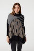 Black | Striped Roll Neck Hanky Hem Jumper : Model is 5'9