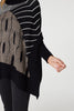 Black | Striped Roll Neck Hanky Hem Jumper