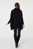 Black | Striped Roll Neck Hanky Hem Jumper