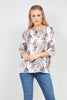 White | Leaf Print Blouse