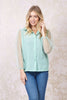 Green | Button Front Balloon Sleeve Shirt