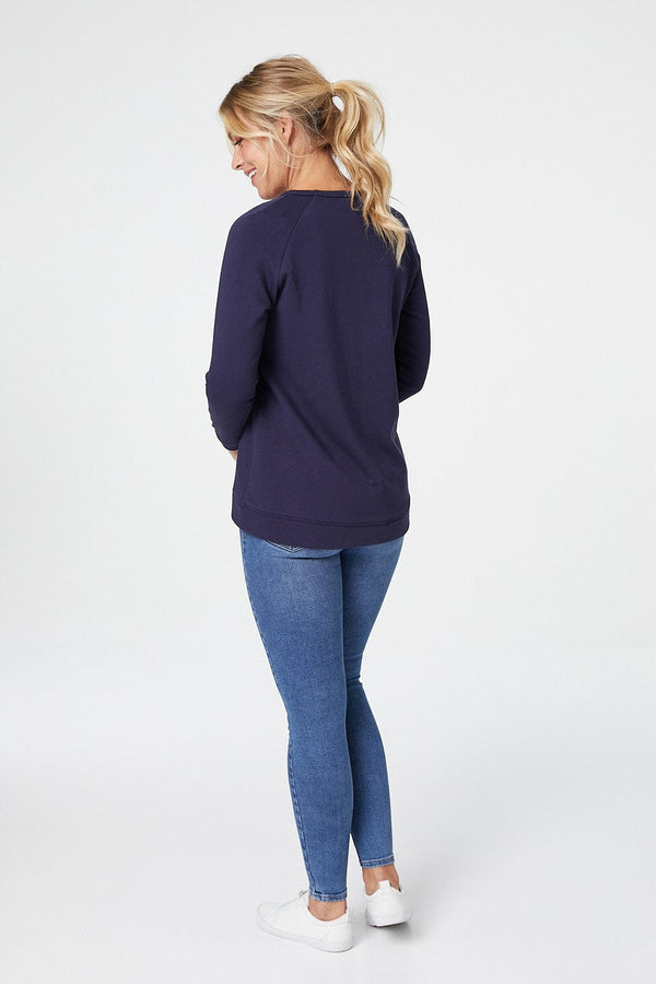 Navy | Queen of Hearts Relaxed Jumper