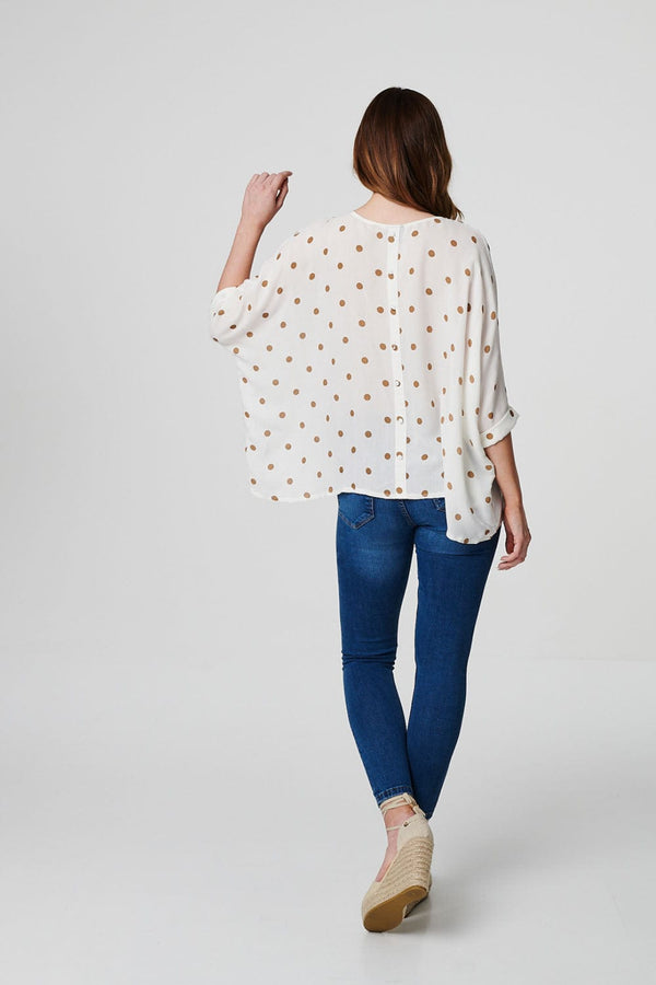 Rust | Polka Dot Oversized Blouse