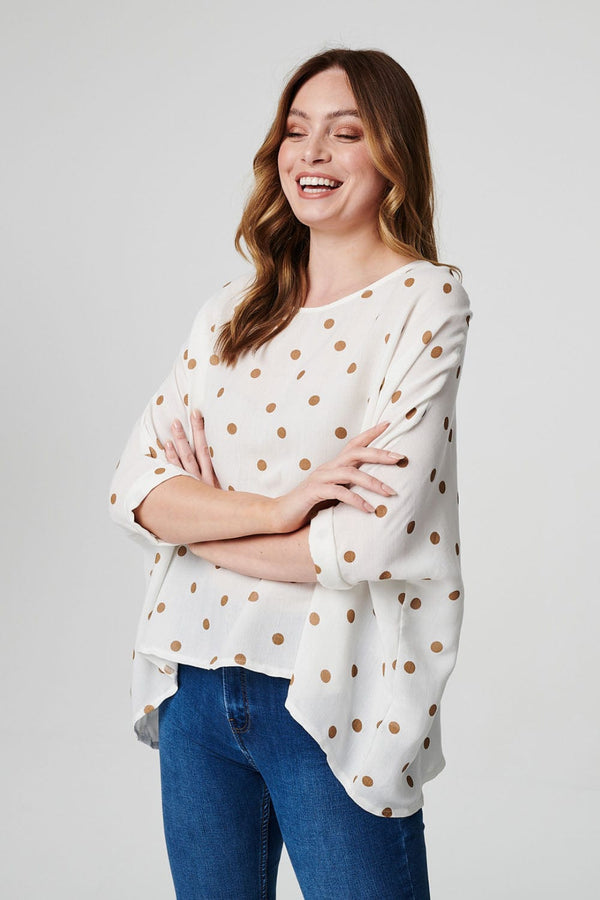 Rust | Polka Dot Oversized Blouse