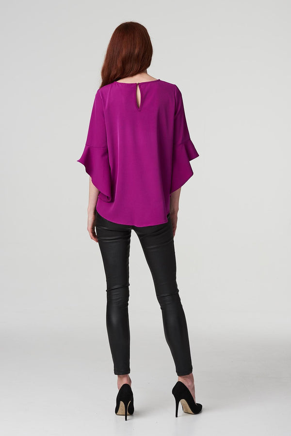 Orchid | Ruffle Sleeve Blouse Top