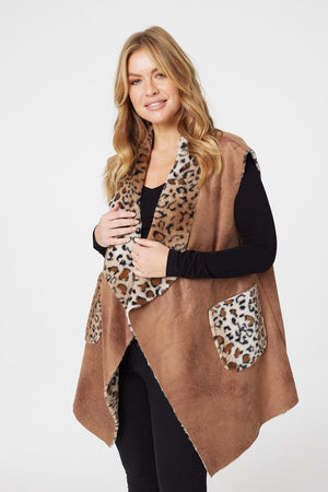 Leopard print clearance fur gilet